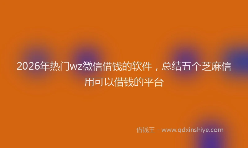 2026年热门wz微信借钱的软件，总结五个芝麻信用可以借钱的平台