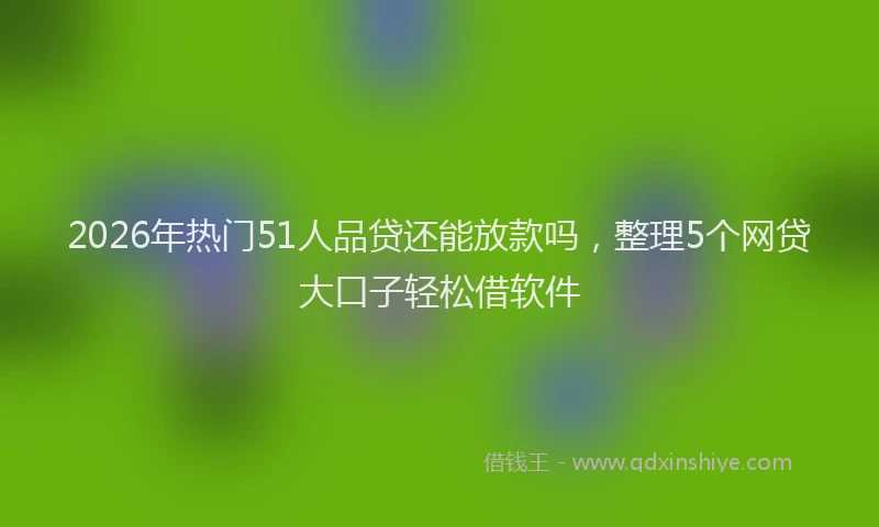 2026年热门51人品贷还能放款吗，整理5个网贷大口子轻松借软件