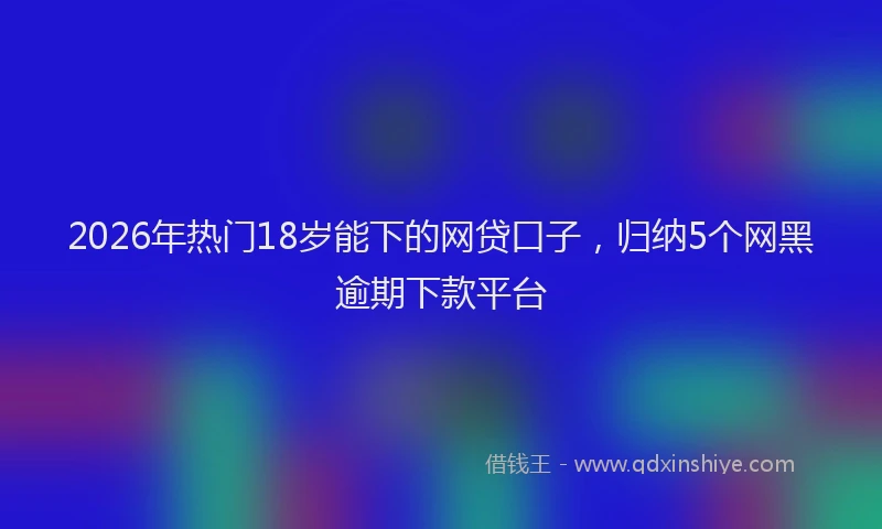 2026年热门18岁能下的网贷口子，归纳5个网黑逾期下款平台