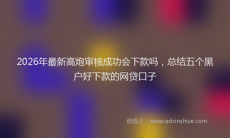 2026年最新高炮审核成功会下款吗，总结五个黑户好下款的网贷口子