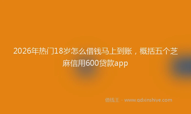 2026年热门18岁怎么借钱马上到账，概括五个芝麻信用600贷款app