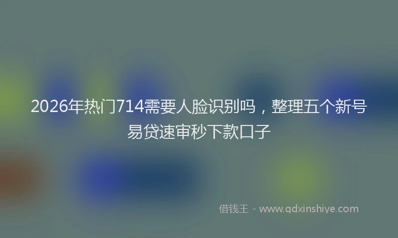 2026年热门714需要人脸识别吗，整理五个新号易贷速审秒下款口子