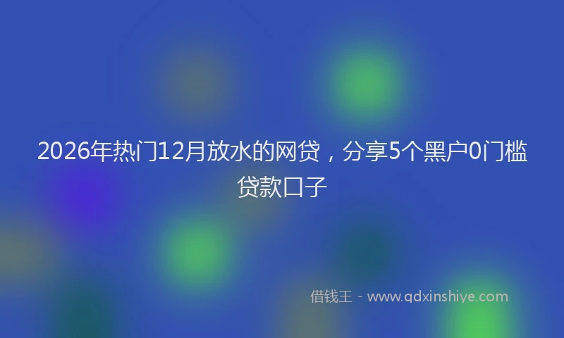 2026年热门12月放水的网贷，分享5个黑户0门槛贷款口子