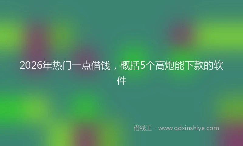 2026年热门一点借钱，概括5个高炮能下款的软件