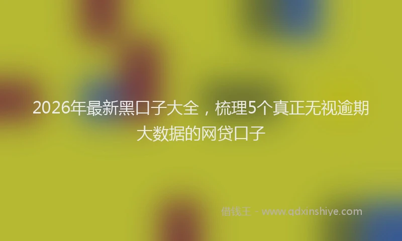 2026年最新黑口子大全，梳理5个真正无视逾期大数据的网贷口子