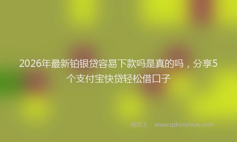 2026年最新铂银贷容易下款吗是真的吗，分享5个支付宝快贷轻松借口子