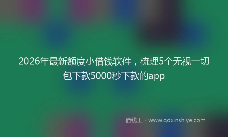 2026年最新额度小借钱软件，梳理5个无视一切包下款5000秒下款的app