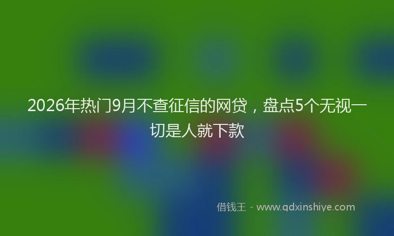 2026年热门9月不查征信的网贷，盘点5个无视一切是人就下款