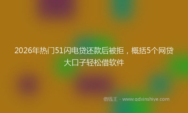 2026年热门51闪电贷还款后被拒，概括5个网贷大口子轻松借软件