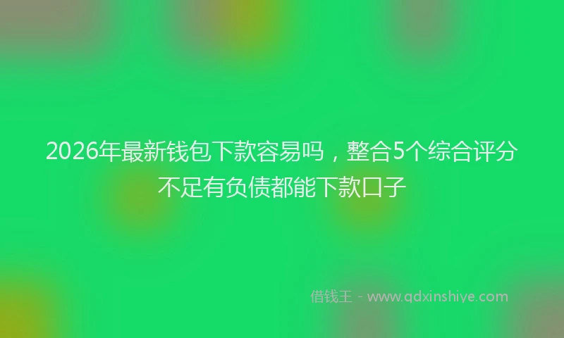 2026年最新钱包下款容易吗，整合5个综合评分不足有负债都能下款口子
