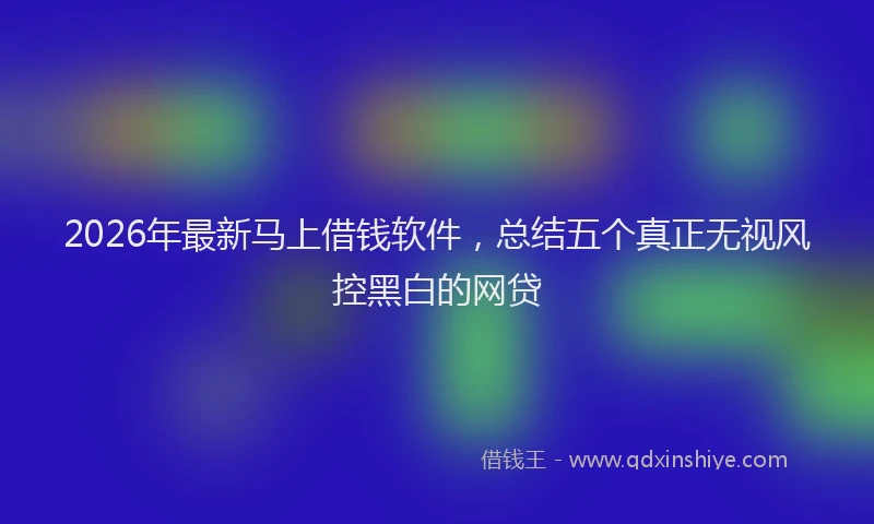 2026年最新马上借钱软件，总结五个真正无视风控黑白的网贷