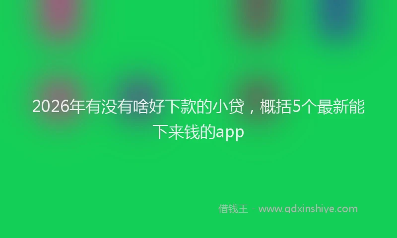 2026年有没有啥好下款的小贷，概括5个最新能下来钱的app