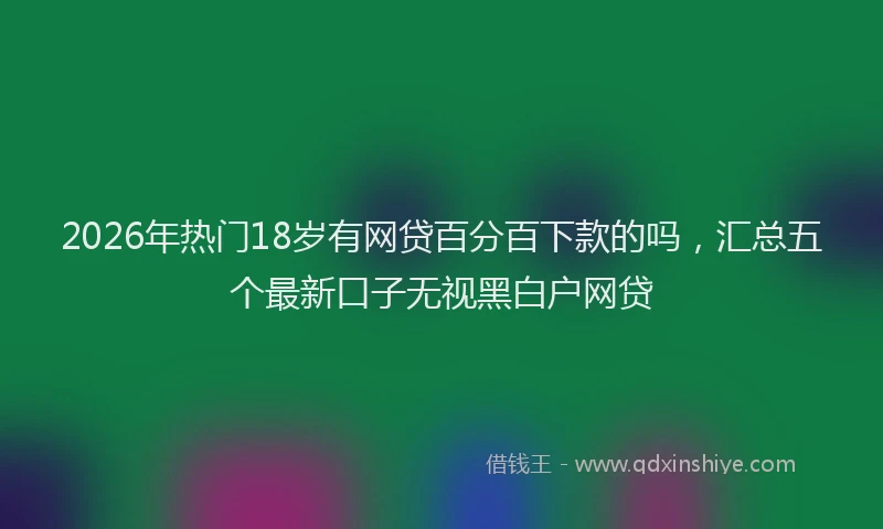 2026年热门18岁有网贷百分百下款的吗，汇总五个最新口子无视黑白户网贷
