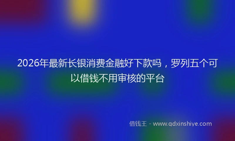 2026年最新长银消费金融好下款吗，罗列五个可以借钱不用审核的平台