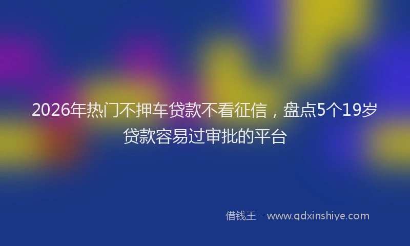 2026年热门不押车贷款不看征信，盘点5个19岁贷款容易过审批的平台