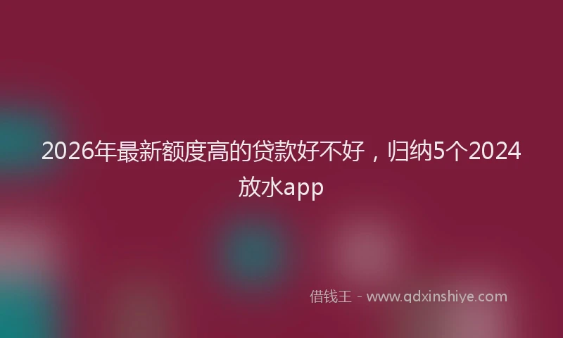 2026年最新额度高的贷款好不好，归纳5个2024放水app