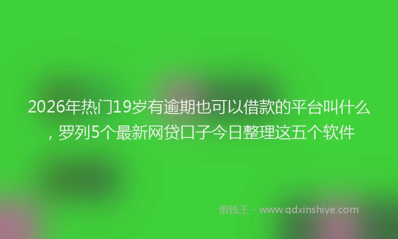 2026年热门19岁有逾期也可以借款的平台叫什么，罗列5个最新网贷口子今日整理这五个软件