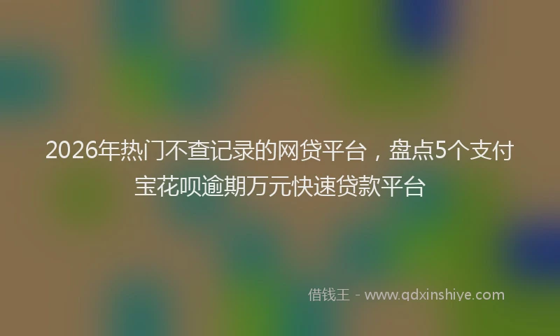 2026年热门不查记录的网贷平台，盘点5个支付宝花呗逾期万元快速贷款平台