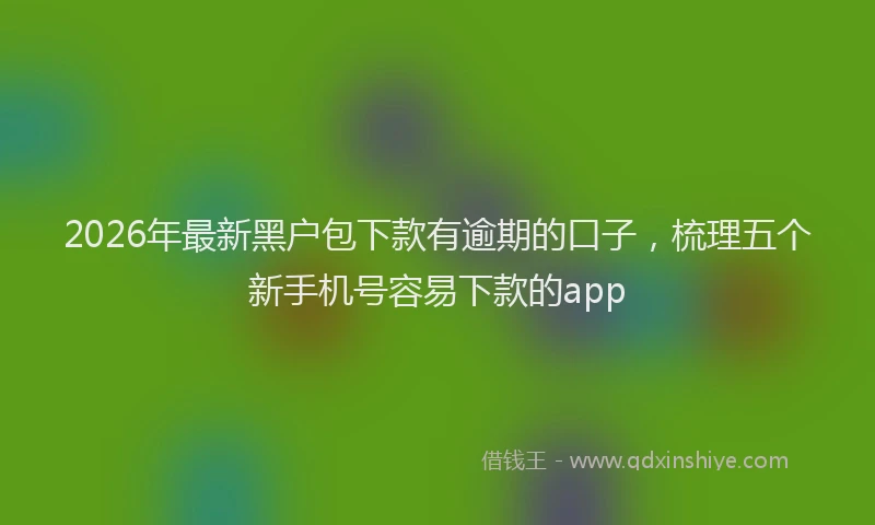 2026年最新黑户包下款有逾期的口子，梳理五个新手机号容易下款的app