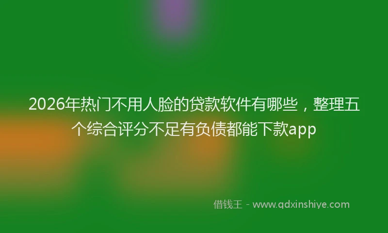 2026年热门不用人脸的贷款软件有哪些，整理五个综合评分不足有负债都能下款app