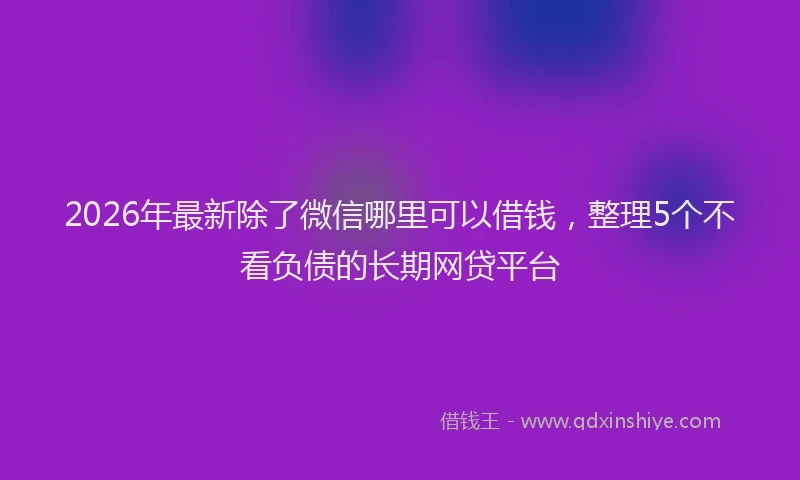 2026年最新除了微信哪里可以借钱，整理5个不看负债的长期网贷平台