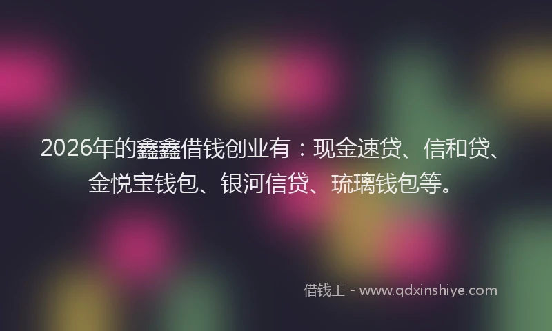 2026年的鑫鑫借钱创业有：现金速贷、信和贷、金悦宝钱包、银河信贷、琉璃钱包等。
