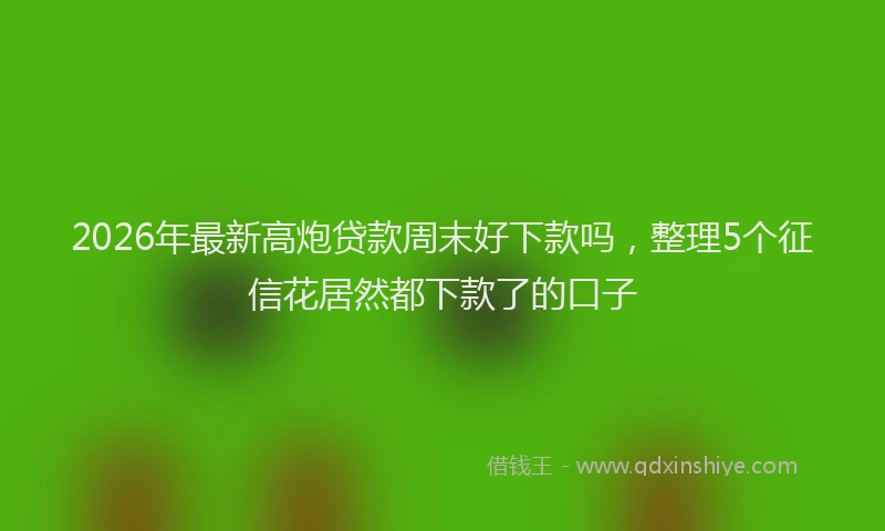 2026年最新高炮贷款周末好下款吗，整理5个征信花居然都下款了的口子