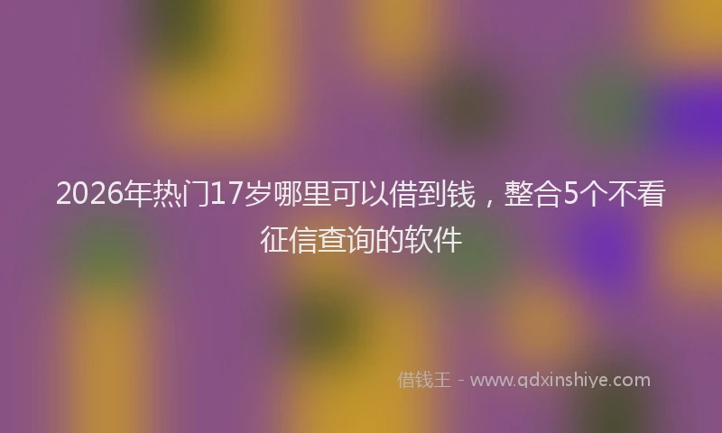2026年热门17岁哪里可以借到钱，整合5个不看征信查询的软件