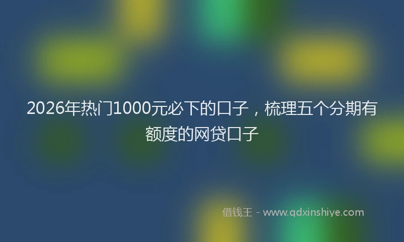 2026年热门1000元必下的口子，梳理五个分期有额度的网贷口子