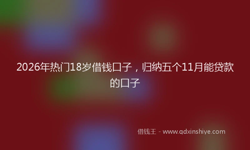 2026年热门18岁借钱口子，归纳五个11月能贷款的口子