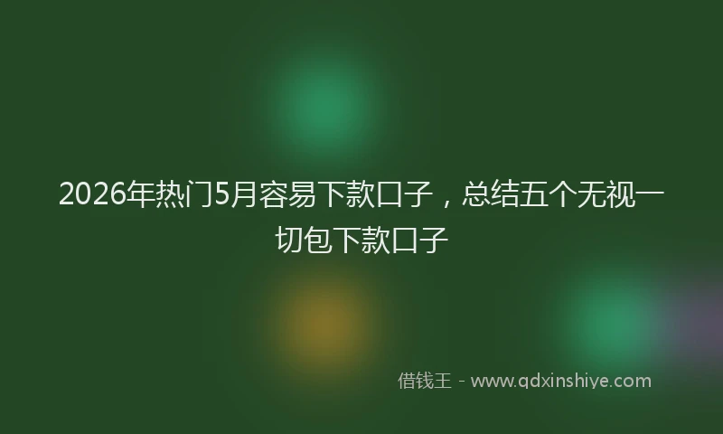 2026年热门5月容易下款口子，总结五个无视一切包下款口子