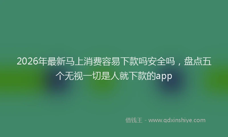 2026年最新马上消费容易下款吗安全吗，盘点五个无视一切是人就下款的app