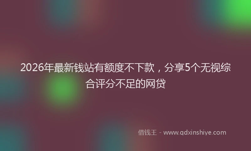 2026年最新钱站有额度不下款，分享5个无视综合评分不足的网贷