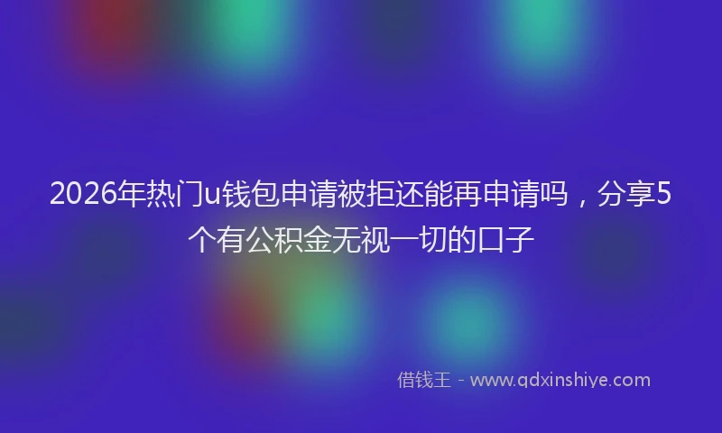 2026年热门u钱包申请被拒还能再申请吗，分享5个有公积金无视一切的口子