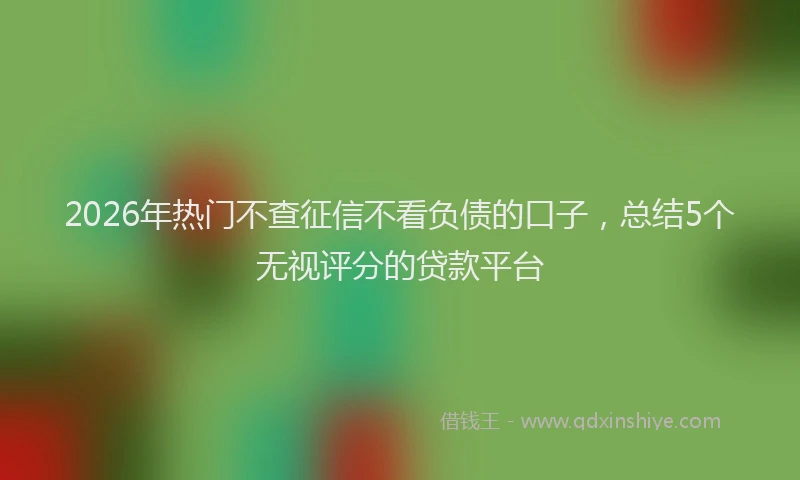 2026年热门不查征信不看负债的口子，总结5个无视评分的贷款平台