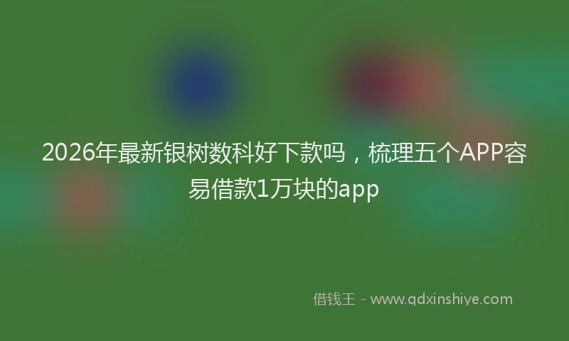 2026年最新银树数科好下款吗，梳理五个APP容易借款1万块的app