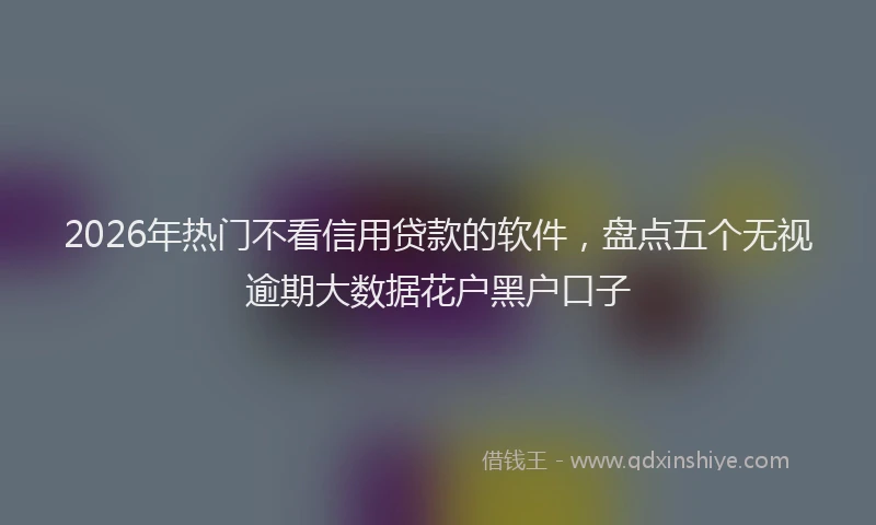 2026年热门不看信用贷款的软件，盘点五个无视逾期大数据花户黑户口子