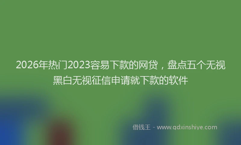 2026年热门2023容易下款的网贷，盘点五个无视黑白无视征信申请就下款的软件