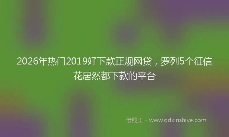 2026年热门2019好下款正规网贷，罗列5个征信花居然都下款的平台