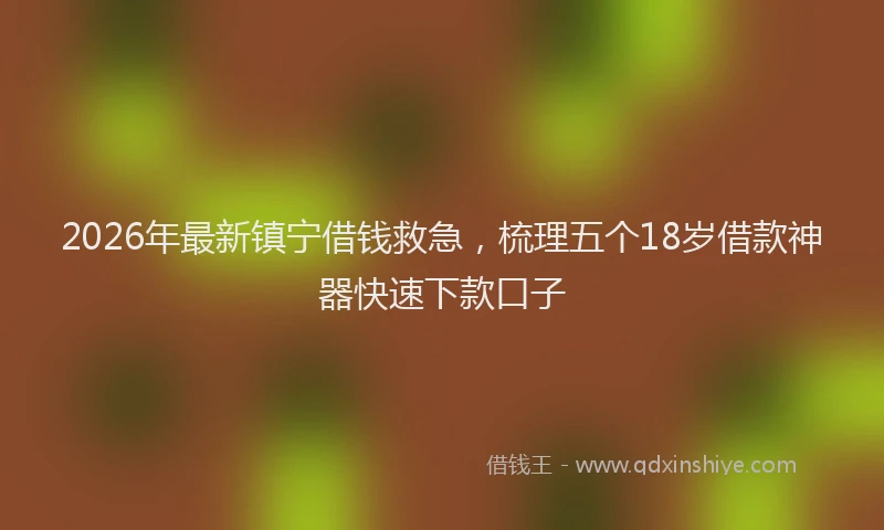 2026年最新镇宁借钱救急，梳理五个18岁借款神器快速下款口子