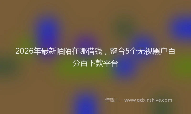 2026年最新陌陌在哪借钱，整合5个无视黑户百分百下款平台