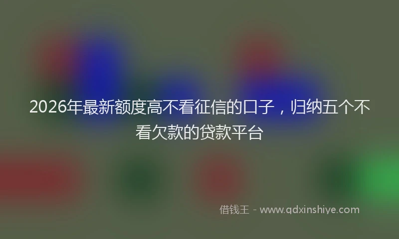 2026年最新额度高不看征信的口子，归纳五个不看欠款的贷款平台
