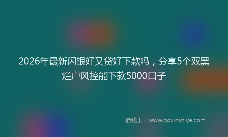 2026年最新闪银好又贷好下款吗，分享5个双黑烂户风控能下款5000口子