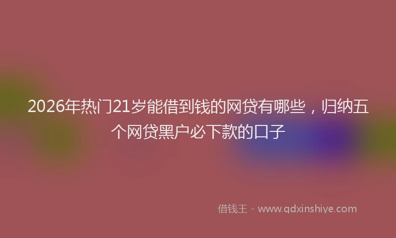 2026年热门21岁能借到钱的网贷有哪些，归纳五个网贷黑户必下款的口子
