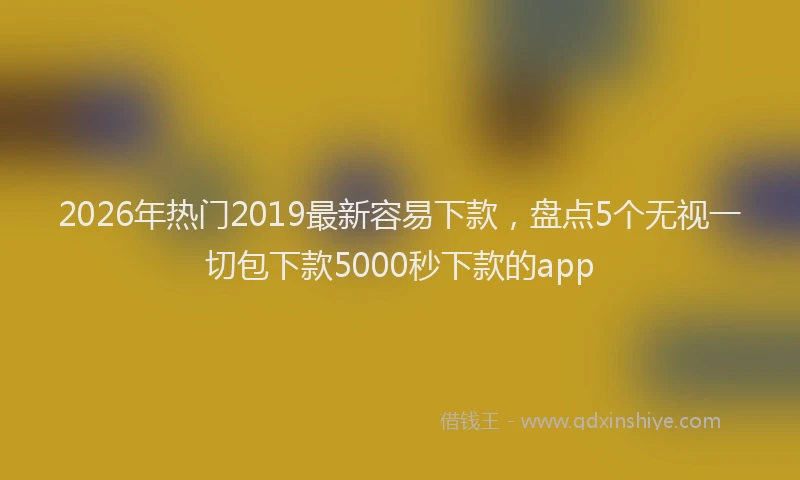 2026年热门2019最新容易下款，盘点5个无视一切包下款5000秒下款的app
