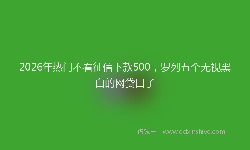 2026年热门不看征信下款500，罗列五个无视黑白的网贷口子