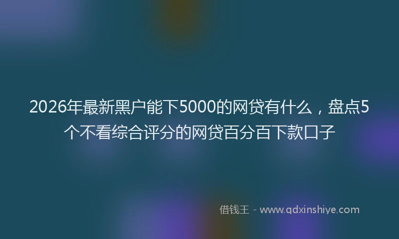 2026年最新黑户能下5000的网贷有什么，盘点5个不看综合评分的网贷百分百下款口子