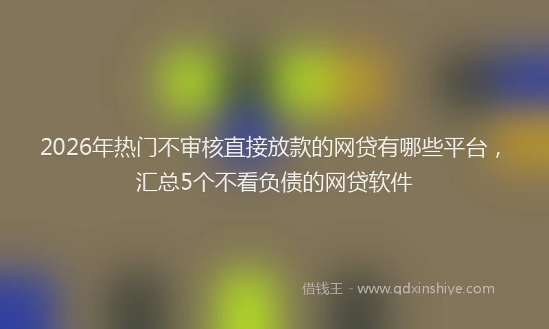 2026年热门不审核直接放款的网贷有哪些平台，汇总5个不看负债的网贷软件