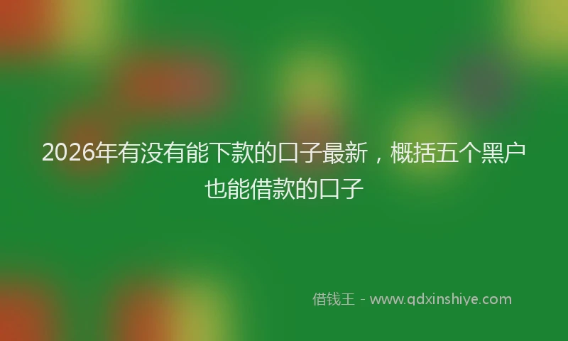 2026年有没有能下款的口子最新，概括五个黑户也能借款的口子