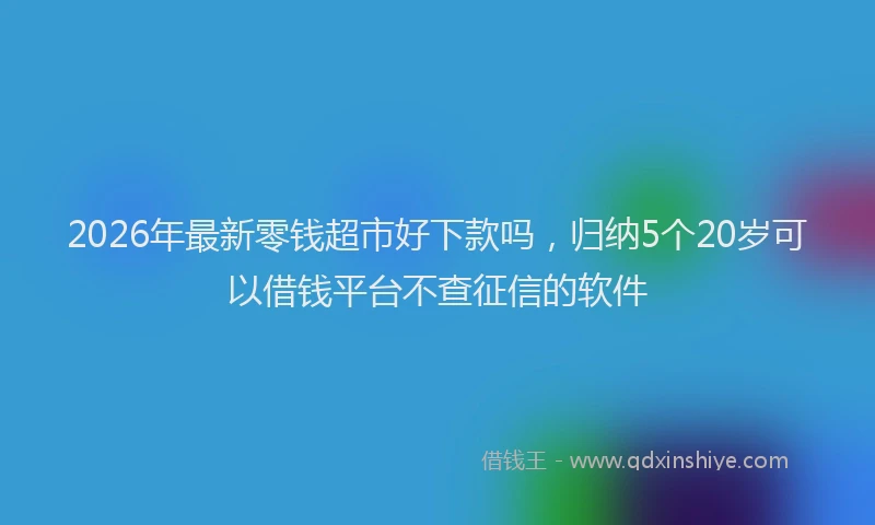 2026年最新零钱超市好下款吗，归纳5个20岁可以借钱平台不查征信的软件